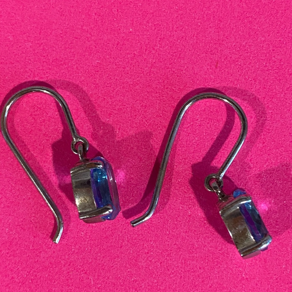 Elegant Blue Topaz 3 Earrings 2 Pendants and 1 Amethyst Pendant Gemstone Jewelry - Picture 13 of 14
